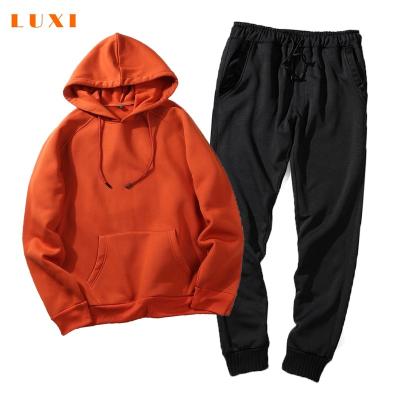 China 2021 plain logo apparel 2021 plain logo sports clothing seller custom unisex sweatsuit viable two-piece LUXI tracksuit set for men for sale