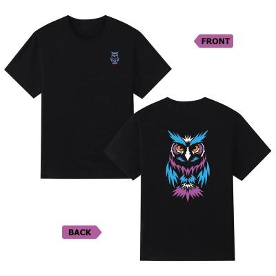 China Original Anti-wrinkle LUXI Factory T-shirts Front And Back Owl Fashion Printing T-shirts Way Fashion Apparel for sale