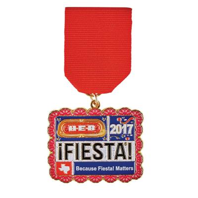 China American custom cheap boutique soft enamel metal fiesta medal for sale