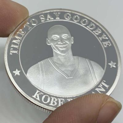 China American Retired Custom Kobe NBA Star Silver Plated Commemorative Coin KOBE Tooth Fairy Coin War Medal Super Coin for sale