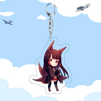 China American Azur Lane Acrylic Keychain Anime Key Chain Double Sided HD Peripheral Acrylic Pendant 6cm for sale