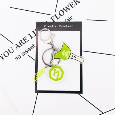 China Kpop GOT7 TWICE EXO Bangtan Boys Fashion Plastic Acrylic Key Chain Key Ring Bag Accessories Decoration For Wholesale Decoration/Gift/Souvenir Fans Gift for sale