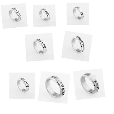 China Hot Sale Kpop Bangtan Boys Group Member Kpop Fashion Product Name Metal Rings for sale