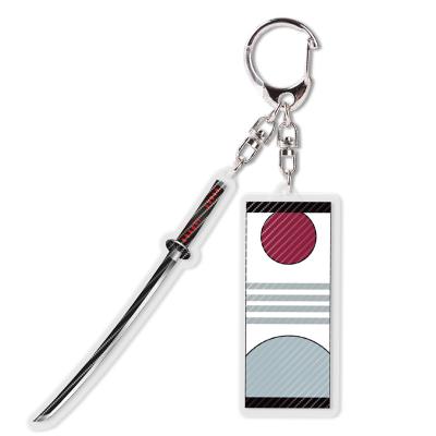 China Wholesale Eco-friendly Japanese Anime Demon Slayer Kamado Tanjirou Knife Earrings Key Chain Acrylic Key Chain for sale