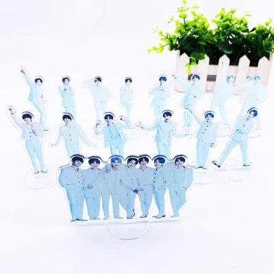 China Europe 1Pcs Kpop Bangtan Boys Standee Acrylic Fashion Acrylic Figures Standing Small Transparent Desk Station for sale