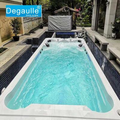 China With 12 adjustable speeds 6m endless swim pool forming pool fastlane endless swim spa pool with heat pump DGL5823 for sale