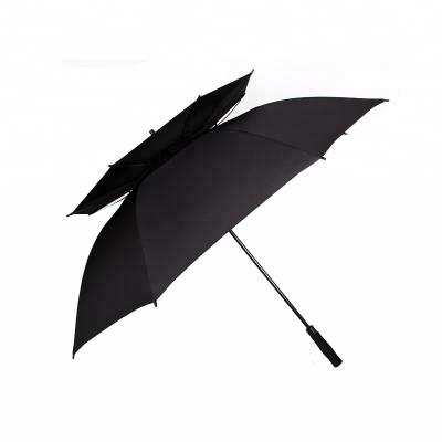 China Double Layer Minimalist Oversized EVA Handle Golf Umbrella With Logo Print for sale