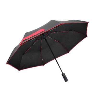 China Umbrellla Exclusive Design Style Unique Design Handle Auto 3 Folding Folding Umbrella for sale