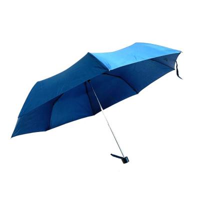 China All In 1 Navy Blue 3 Fold Stock Cheap Manual Umbrella Super Low Factory Prices for sale