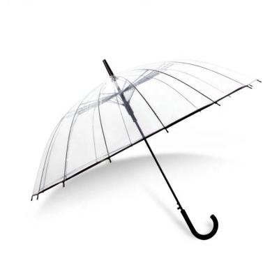 China Straight Umbrellla POE High Quality Transparent Clear Wedding Customization 16K Gift Umbrella for sale