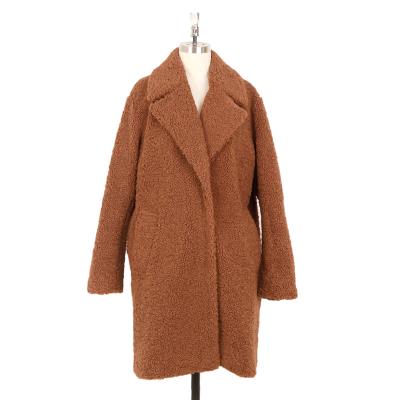 China Waterproof Alephan high quality autumn and winter warm brown women wool coat plus size women's trench coats custom for sale