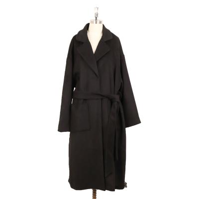 China Waterproof Alephan Classic style black  large oversize winter and autumn wool coat women  wool long trench coat women custom for sale