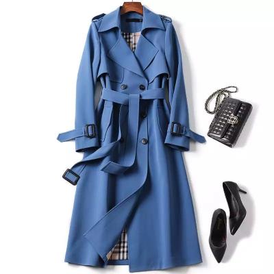 China Waterproof Alephan custom trench coat women's long winter edition plus size over-the-knee overcoat for spring autumn for sale