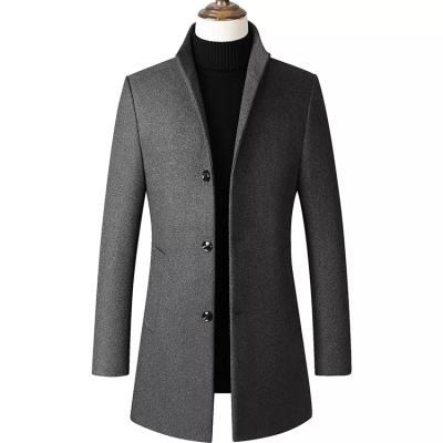 China Reversible Alephan fashion Men's Wool Gray Color Coat Winter Trench Black Coat Business Jacket Blend Peacoat for sale