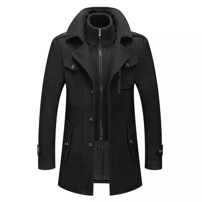 China Sustainable New mens business woolen coat double collar woolen coat cold-proof woolen coat for sale