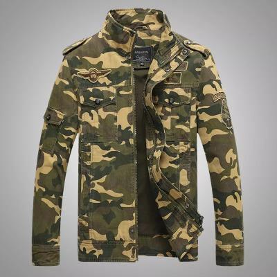 China Sustainable Alephan Big/Tall men's wear Spring Luftwaffe One camouflage jacket Vertical collar camouflage jacket for men for sale