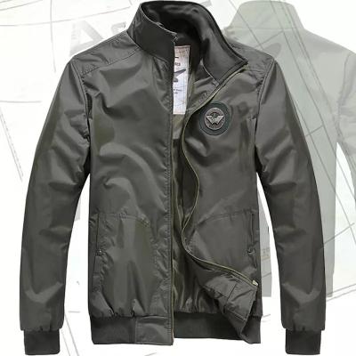 China Sustainable New trend fly casual Dark green men's jacket spring and autumn sports slim man zippers 100%polyester jacket for sale