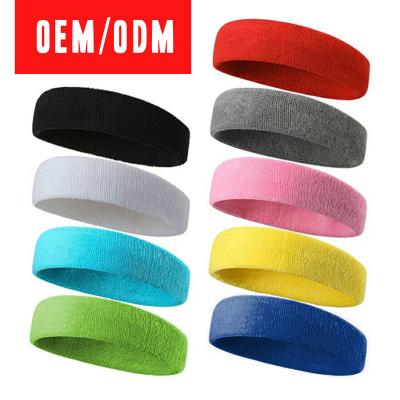 China Breathable Adjustable Elasticity OEM Sports Cotton Headband For Women Men Yoga Headband Gym Stretch Head Bands Fitness Basketball Strong Elastic Band for sale