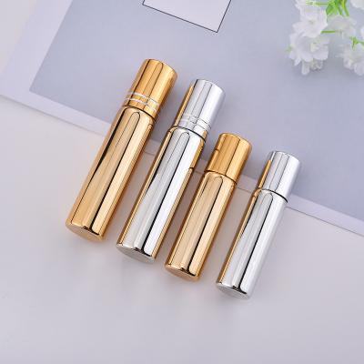 China Wholesale Rollball Bottle Personal Care Essential Oil 5ml 10ml Gold Empty Roll On Bottle With Cap for sale