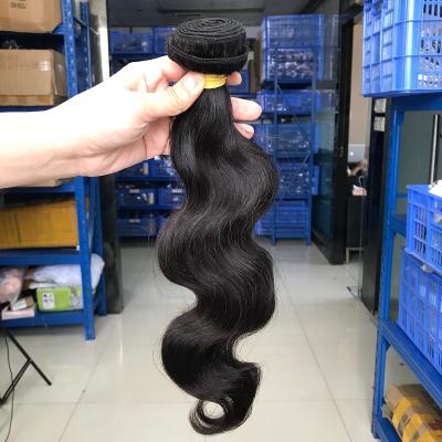 China Silky soft no tangle& factory price 100% virgin body wave natural human hair shedding weave for brazilian hair for sale