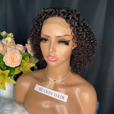 China Curly Curly Cuticle Aligned Virgin Brazilian Raw Indian Hair Transparent Curly 4x4 Lace Closure Wig for sale