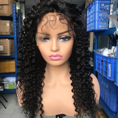 China Wholesale Seller Deep Wave Human Hair 100% Full Lace Wig With Brazilian Hair For Black Women for sale