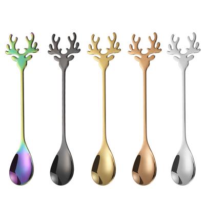 China Decration SYLWAN OEM Home Newcomers Design Stainless Steel Metal Spoon Dessert Teaspoon Teaspoon Christmas Gift 2021 for sale