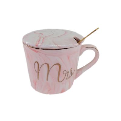 China SYLWAN Financial Institutions OEM Wholesale New Style Flamingo Marble Cup Ladies Pink Coffee Cup And Saucer Wedding Favors Gifts For Guests for sale