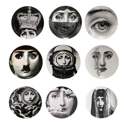 China Creative Star Ceramic Porcelain Opera Decors Art Europe SYLWAN Wall Face Plate Home Furniture Home Furniture Wall Decor Living Room Human for sale