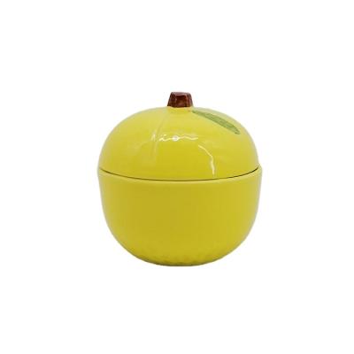 China Home Decoration SYLWAN OEM Lemon Shape Ceramic Cute Cool Candle Jars With Lids Bulk Trinkets Earrings Jewelry Candy Container for sale