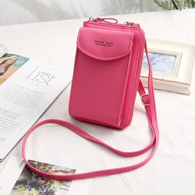 China New Lady European PU Leather Classic European and American Rectangular Mini Cross Body Bag Phone Change Wallet Fashion Purse for sale