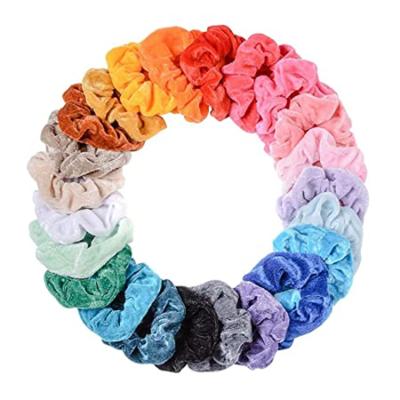 China HAIR DECORATION hot sale fashionable velvet scrunchies colorful hair accessories hair shakes for girls elastic hair bands for sale