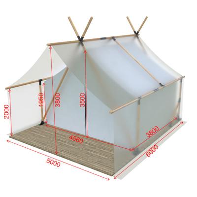 China Diagonal Tying Type Outdoor Windproof Homestay Travel Rain Proof Tent Hotel Camp Camping Canvas Tent for Scout for sale