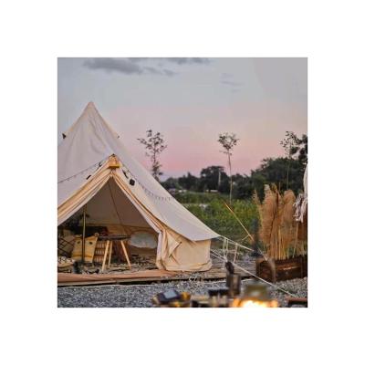 China Outdoor Sibley Family Canvas Bell Material Tent Light Diagonal Tying Type Luxury Tent for sale