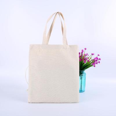 China Handled Natural Empty Cotton Canvas Empty Eco - Friendly Tote Bags In Stock Custom Logo Printed for sale