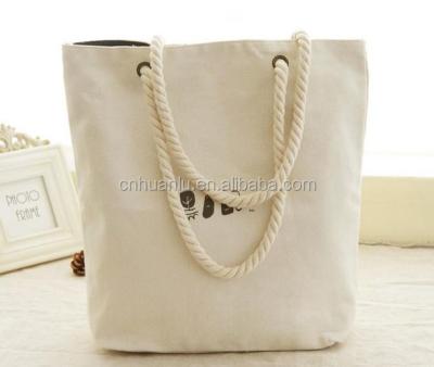 China Lady Eco-friendly Cotton Canvas Tote Bags Women OEM Order Canvas Shopping Bags With Zipper Closure for sale