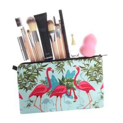 China Fashion 2020 Cosmetics Waterproof Makeup Bag Custom Flamingos Zipper Travel Cosmetic Bag for sale