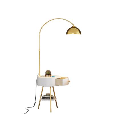 China Modern Modern Living Room Bedroom USB Charging Floor Lamp With Storage Cabinet for sale