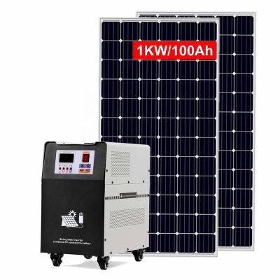 China New Arrival 1000w 12v 220v Home Portable Solar Power Generator Set With Solar Panels Kit System for sale