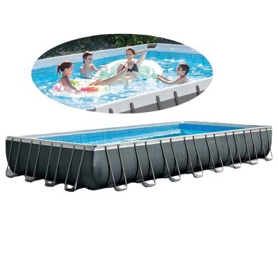 China INTEX Indoor 26374 Ultra XTR Rectangular Above Ground Outdoor Metal Frame Pool Set for sale