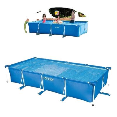 China Indoor INTEX 28273 4.5M x 2.2M x 0.84M Gound Blue Rectangular Frame Swimming Pool for sale