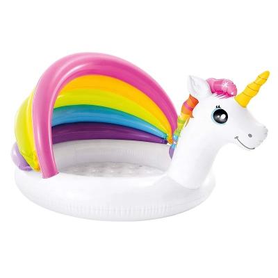 China Intex 57113 Baby Sand Water Play Pool Inflatable Ocean Ball Indoor Swimming Unicorn Shade Paddling Kid Pool for sale