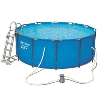 China Bestway 56420 12Ft X 48in Flat Elliptical Round Outdoor Round Indoor Pipe Pool Above Ground Family Swimming Pool Set for sale