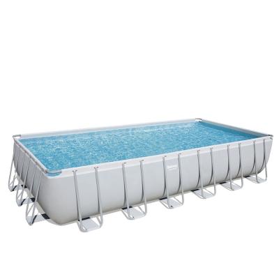 China Bestway 56474 24FT 7m PVC Indoor Large Rectangular Swimming Pool Set With Pool Cover & Ladder & Safety Filter Pump for sale