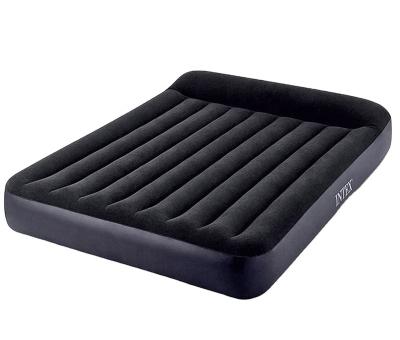 China INTEX 64141 Bedroom Black Classic Flocking Inflatable Air Bed Foldable With Built-in Pillows Inflatable Air Mattress for sale