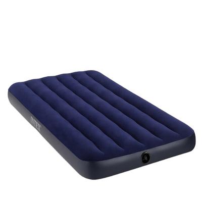 China INTEX 64757 Foldable Air Bed Blue Classic Stripe Floating Indoor And Outdoor Folding Single Inflatable Mattress for sale