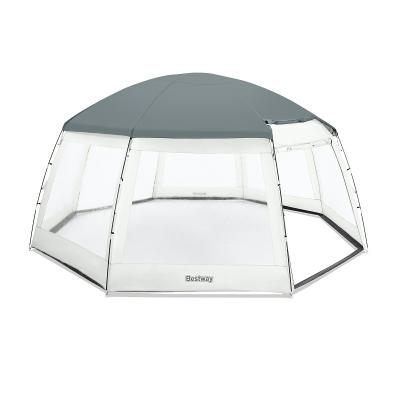 China Straight Brace Type Bestway 58612 Outdoor Pool Shade Flowclea Round Pool Dome 4.88m Pool Ambiance Tent for sale