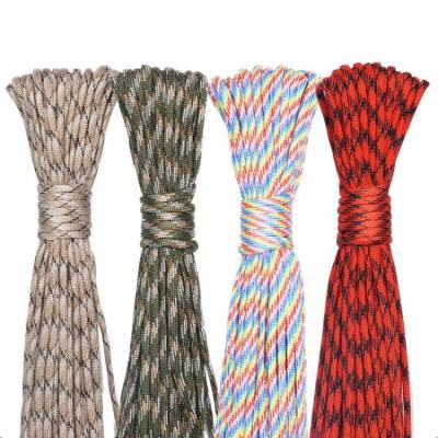 China Portable Supply 4mm Paracord 7strands Parachute Cord Bracelet Braided Wire Camping Rope Hiking Paracord for sale