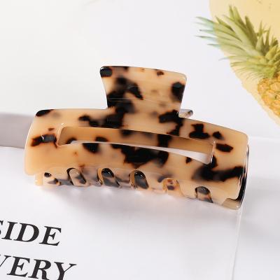 China Newest factory direct sale 80MM rectangle hair claw large Hawksbill claw clip leopard style hair accessories for sale