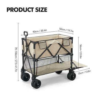 China Other Multi-Function Folding Beach Camping Cart Outdoor Garden Trolley Portable Camping Cart With Double Decker Cart for sale